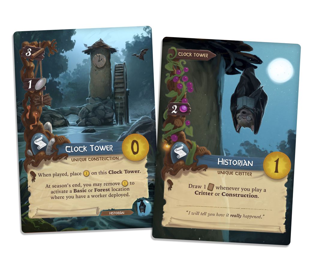 Everdell buildings and cards
