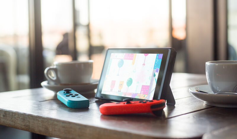nintendo switch table top mode koffie