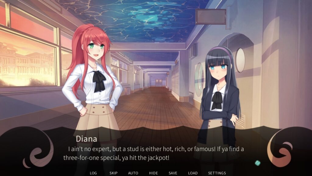 Een screenshot van Diana in Aquadine