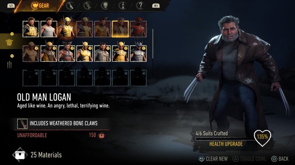 Marvel's Wolverine suits
